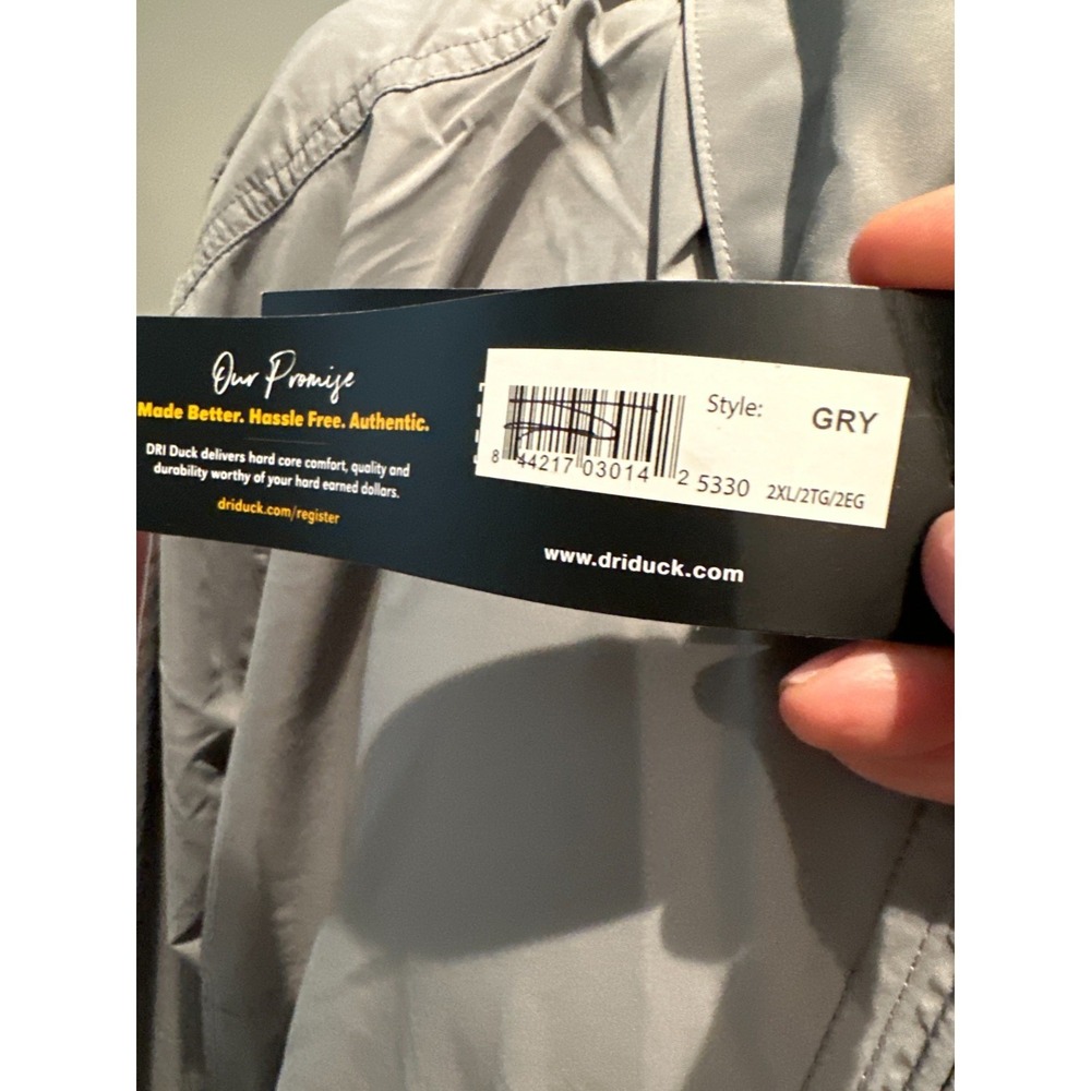 Dri Duck 5330 River Jacket Men's 2XL Gray Packable Wind Water Resistant NWT - Picture 7 of 9
